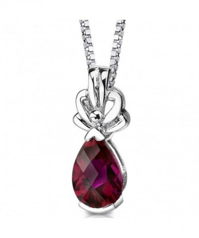 Created Pendant Necklace Sterling Rhodium