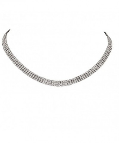 Lux Accessories Crystal Bridesmaid Necklace