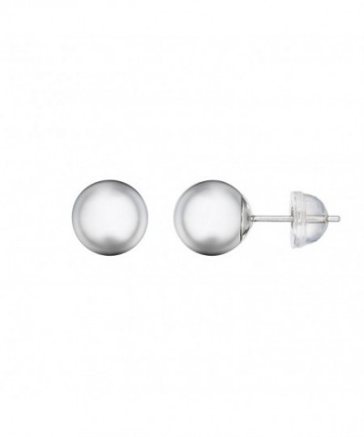 White Balls Earrings Comfort Silicone