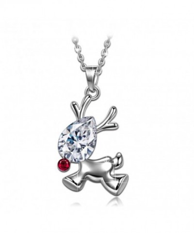 Valentines Reindeer Necklace Swarovski Granddaughter