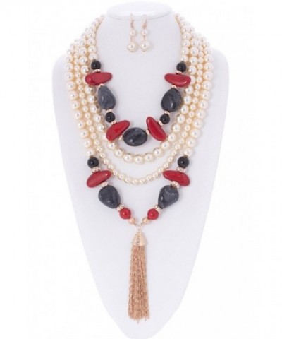 Aaliyah Simulated Statement Necklace Earrings