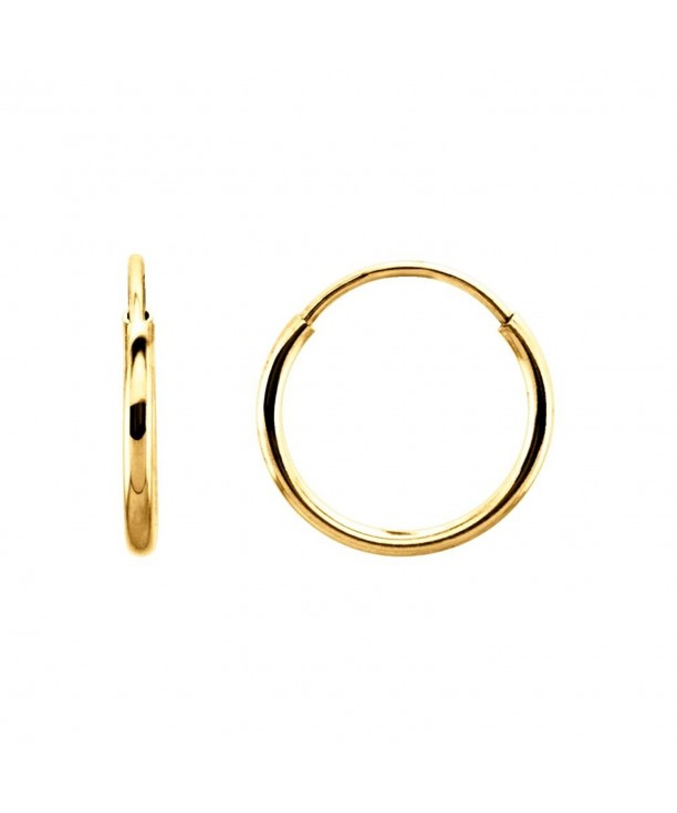 Yellow Gold 10mm Endless Earrings