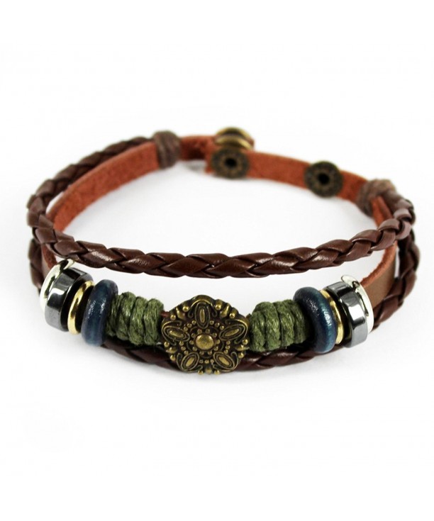 Unique Braided Leather Adjustable Bracelet