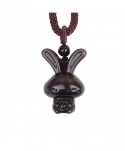 Obsidian Pendant Necklace Amulet Gemstone