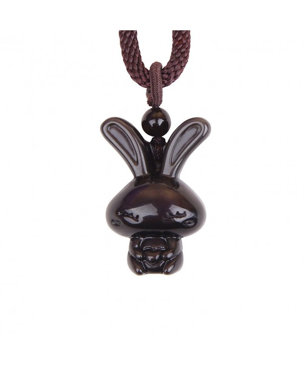 Obsidian Pendant Necklace Amulet Gemstone