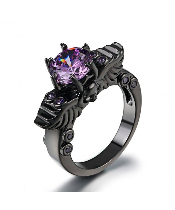 FENDINA Engagement Amethyst Solitaire Anniversary