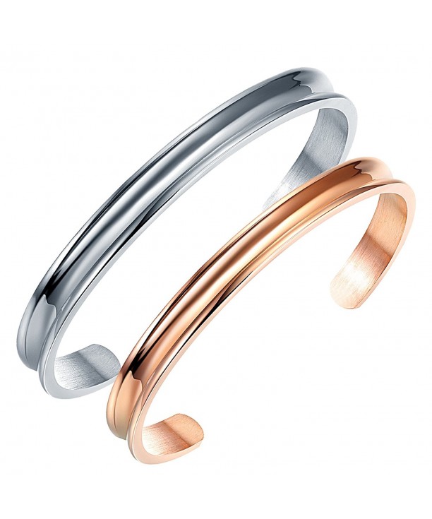 Liuanan Stainless Couples Bracelets Curved