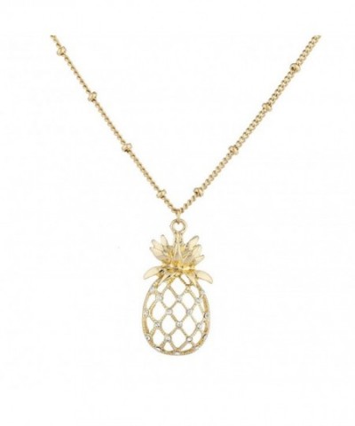 Lux Accessories Tropical Pineapple Necklace