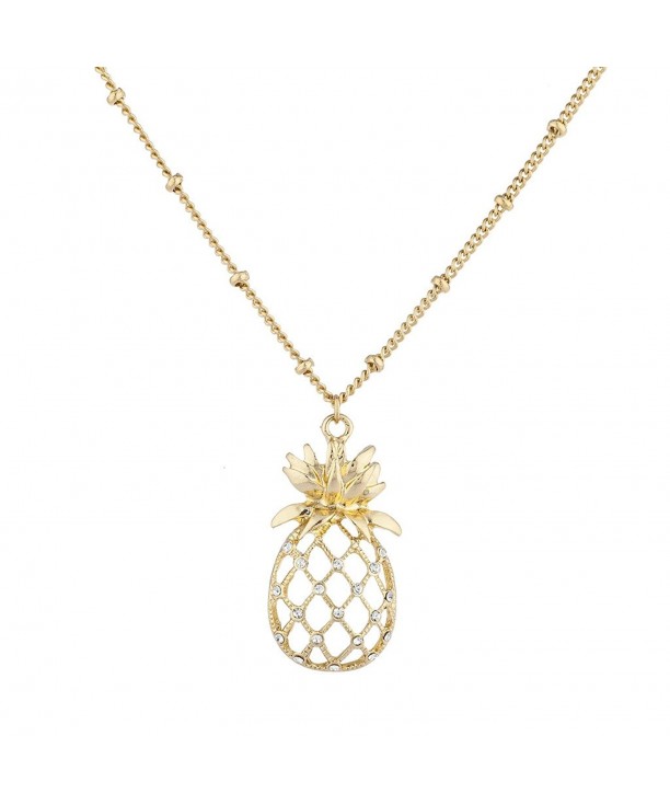 Lux Accessories Tropical Pineapple Necklace
