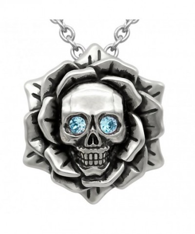 Skull Birthstone Necklace Swarovski Crystal