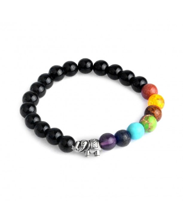 Letter Chakras Elephant Bracelet Balancing