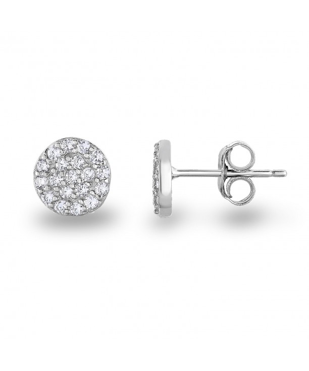 Rhodium Sterling Zirconia Earrings Diameter