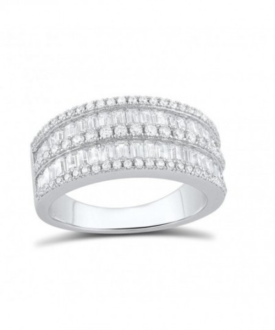 Sterling Simulated Diamond Baguette Statement