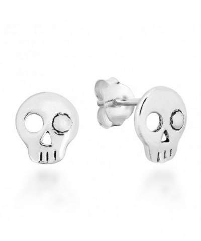 Punk Skull Sterling Silver Earrings