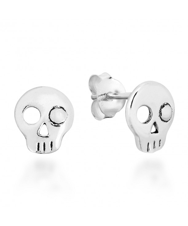 Punk Skull Sterling Silver Earrings