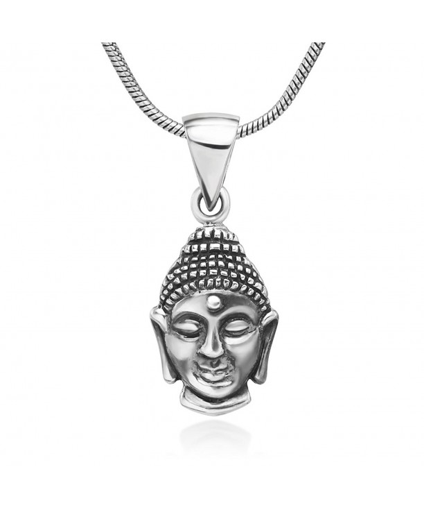 Oxidized Sterling Buddhist Pendant Necklace