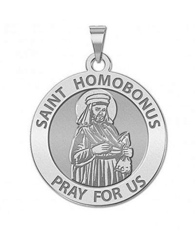 Saint Homobonus Religious Medal Sterling