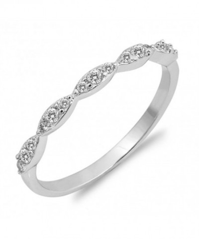 Clear Marquise Stackable Sterling Silver