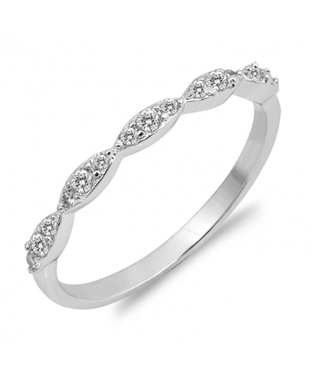 Clear Marquise Stackable Sterling Silver