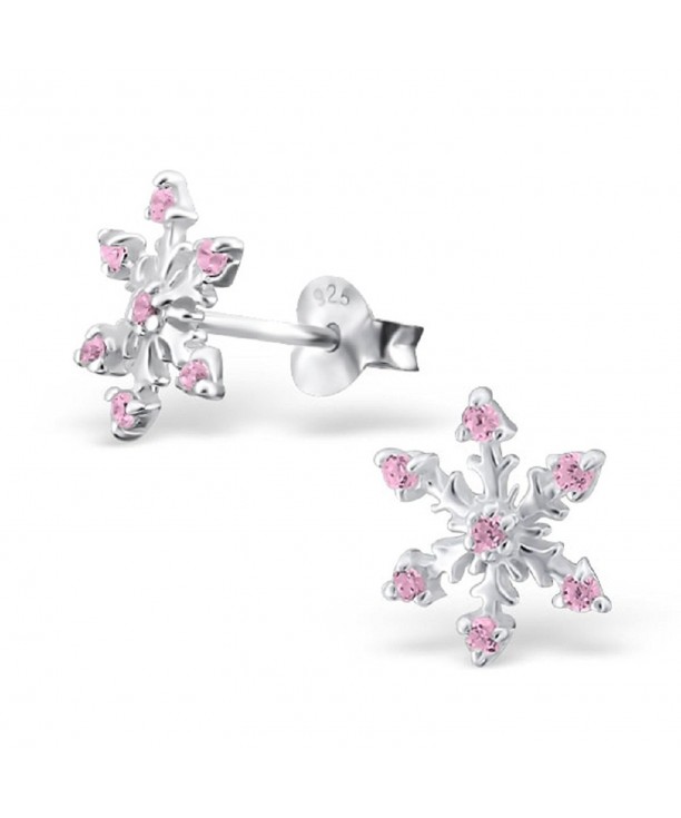 Sterling Silver Snowflake Christmas Earrings
