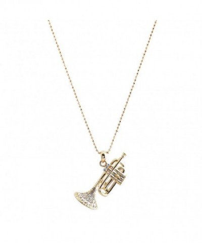 chelseachicNYC Crystal Trumpet Necklace Gold