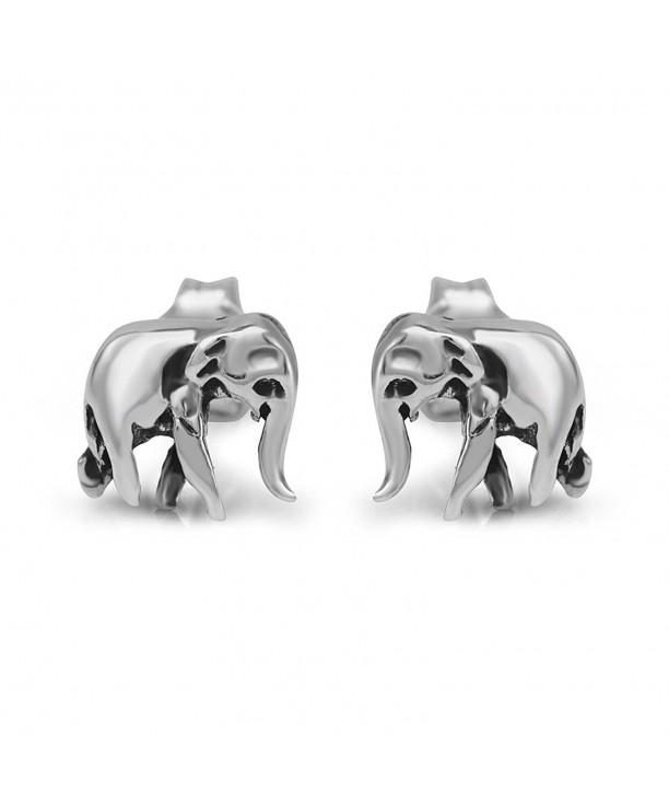 Sterling Silver Tiny Elephant Earrings