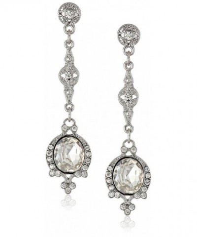 Downton Abbey Silver Tone Crystal Earrings