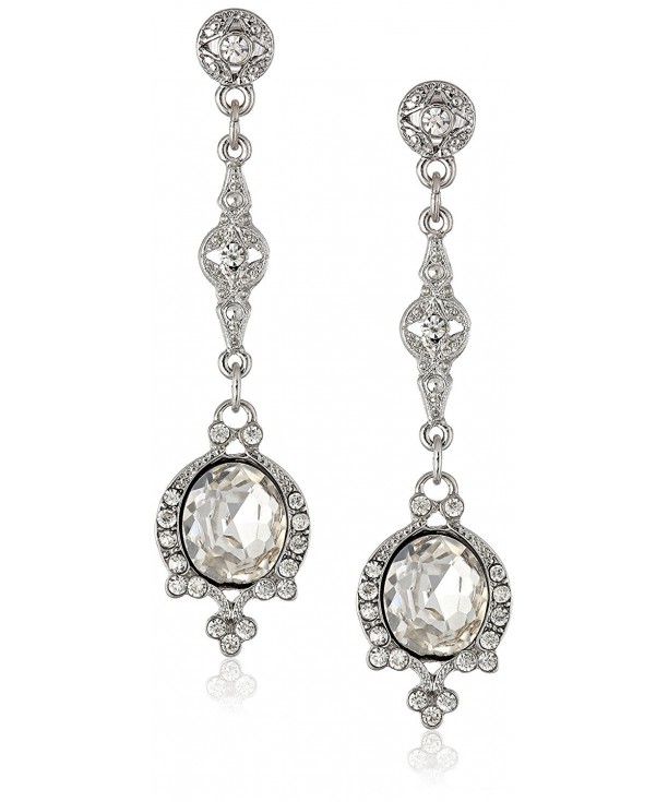Downton Abbey Silver Tone Crystal Earrings