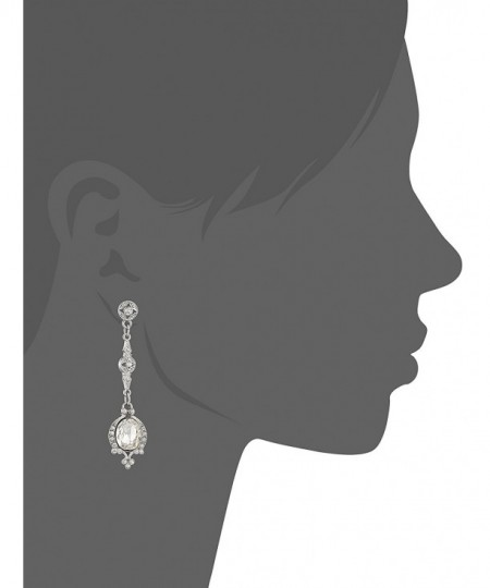 Silver-Tone Crystal Linear Drop Earrings CY11NQEUE73