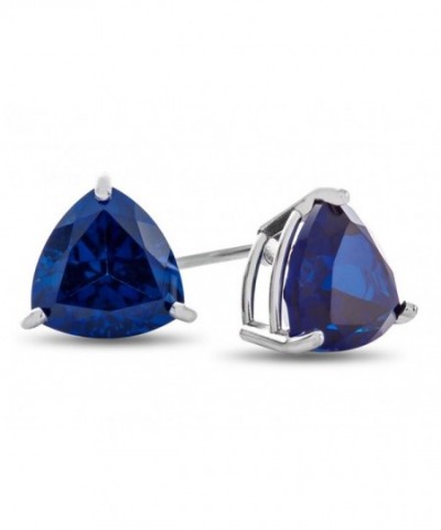 Finejewelers Trillion Sapphire Friction Back Earrings