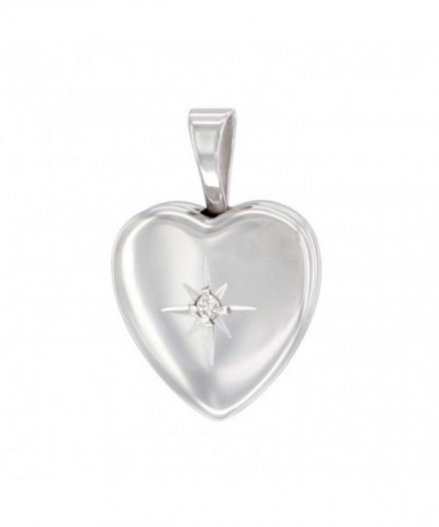 Sterling Silver Diamond Locket Necklace