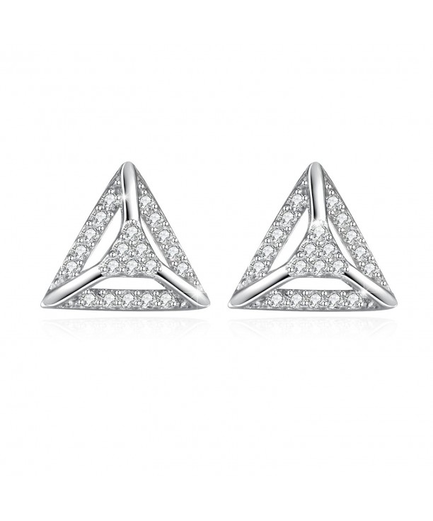 Jasellia Sterling Zirconia Triangle Earrings