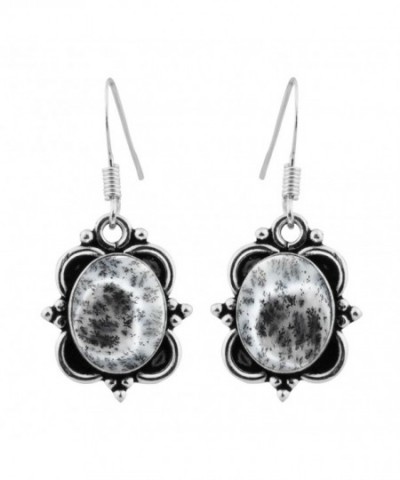 Dendrite Silver Earrings Sterling Jewelry
