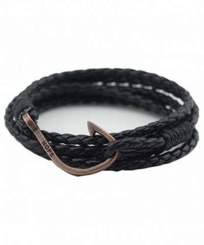 UNIONTOP Leather Bracelet Personality Multi Layer