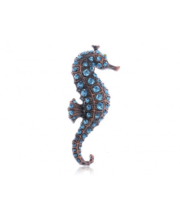 Alilang Copper Rhinestones Nautical Seahorse