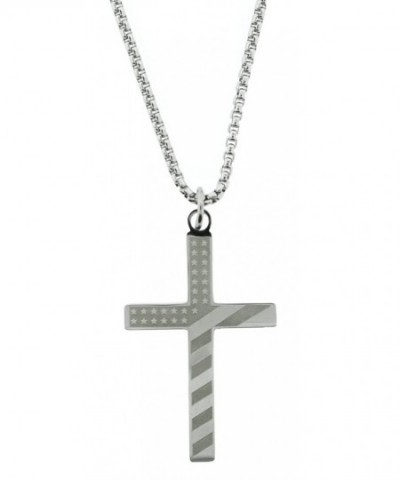 American Flag Cross Necklace Stainless