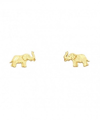 Yellow Gold Elephant Stud Earrings