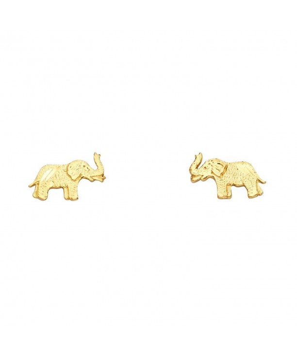 Yellow Gold Elephant Stud Earrings