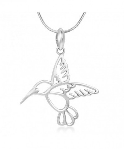 Sterling Beautiful Hummingbird Pendant Necklace