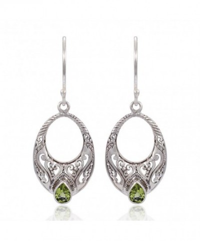 Sterling Spiritual Filigree Peridot Earrings