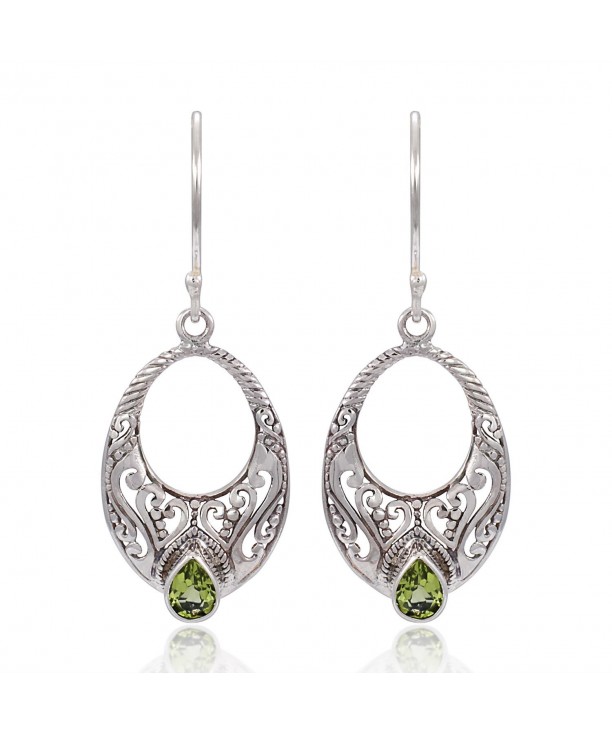 Sterling Spiritual Filigree Peridot Earrings