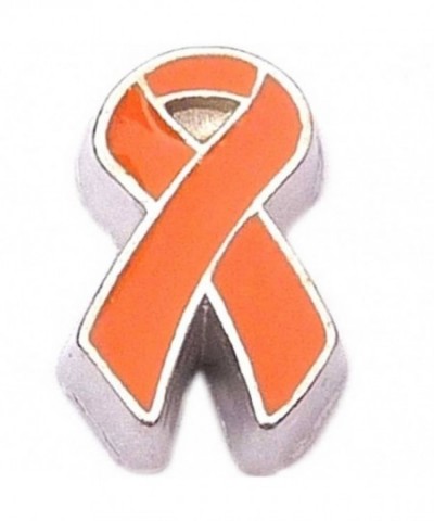 Orange Ribbon Floating Locket Charm