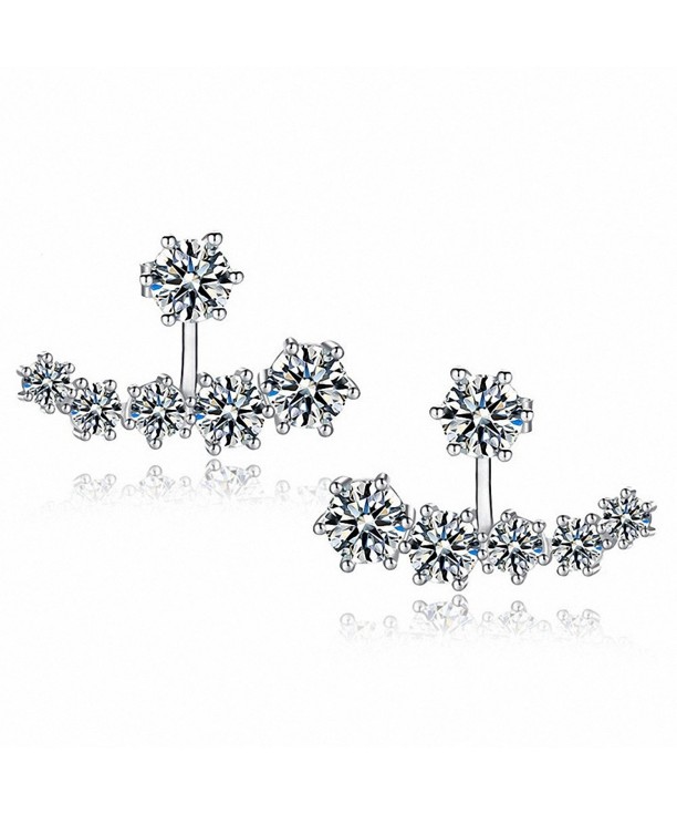 sanfnee Zirconia Crystal Jackets Earrings