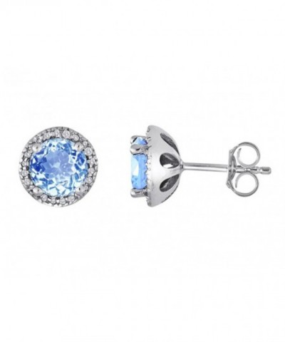 Star Simulated Aquamarine Earring Sterling