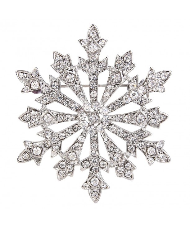 EVER FAITH Austrian Snowflake Silver Tone