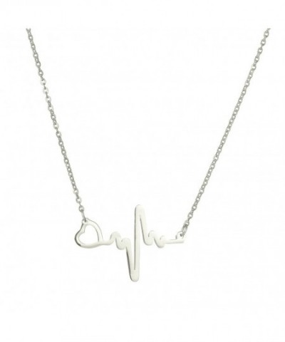 Stainless Steel Heartbeat Necklace Electrocardiogram