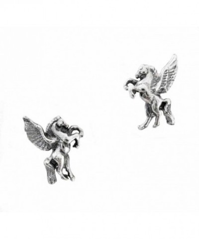 Sterling Silver Pegasus Stud Earrings
