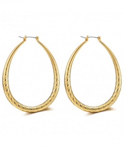 FF Earrings Textured U Shaped Women