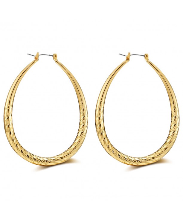 FF Earrings Textured U Shaped Women