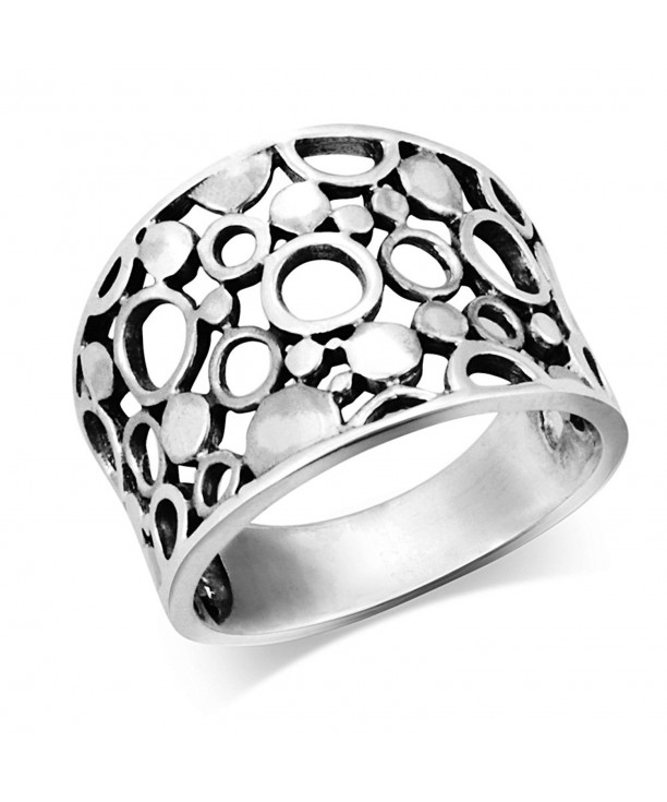 Sterling Silver Wide Band Geometric